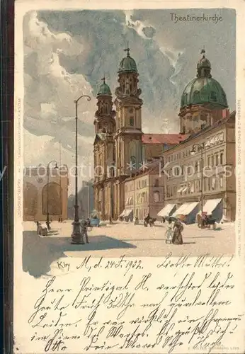 Kley Theatinerkirche Muenchen Kat. Kuenstlerlitho