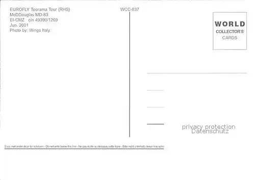Flugzeuge Zivil Eurofly Teorama Tour McDDouglas MD 83 EI CMZ  Kat. Airplanes Avions