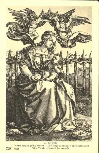 Duerer Albrecht Nuernberg Maria von Engeln gekoent Nr. 2096 F.A. Ackermann s Verlag  Kat. Kuenstlerkarte