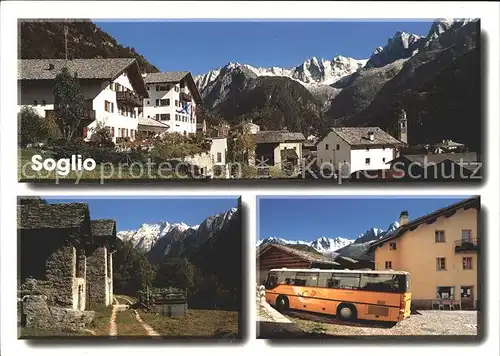 Postbus Soglio Sciora Gruppe Piz Cengalo Piz Badile Bergell  Kat. Post