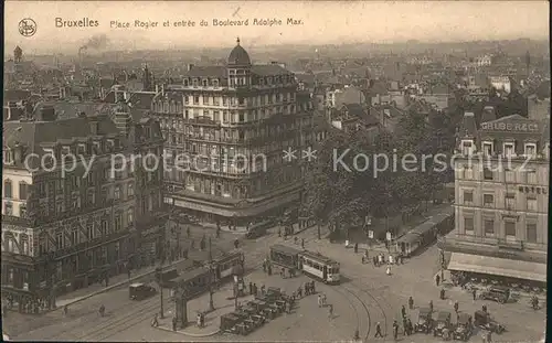 Strassenbahn Bruxelles Place Rogier Boulevard Adolphe Max  Kat. Strassenbahn