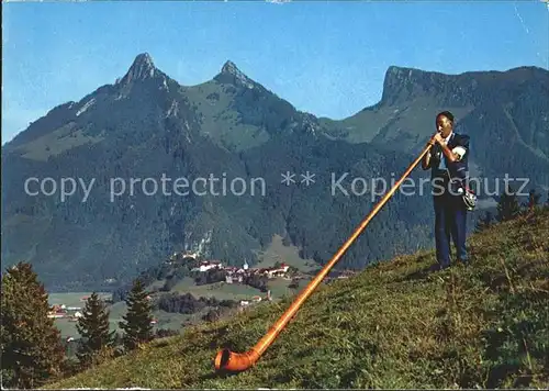 Alphorn Alphornblaeser Gruyere Kat. Musik