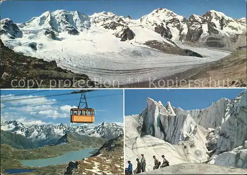 Seilbahn Diavolezza Bernina See Eistuerme Persgletscher Berninagruppe Kat. Bahnen