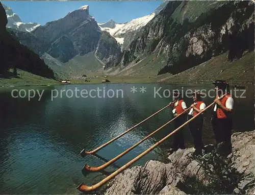 Alphorn Alphornblaeser Seealpsee Altmann Rotsteinpass Rossmad Kat. Musik