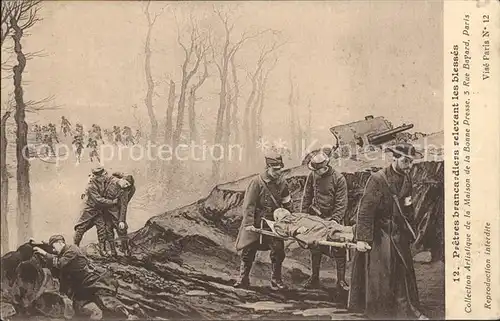 Frankreich WK1 prÃªtres brancardiers relevant les blessÃ©s,  verletzte soldaten, Pfarrer  / Militaria WK1 /