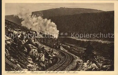 Brockenbahn Partie Eckerloch Brocken Kat. Bergbahn