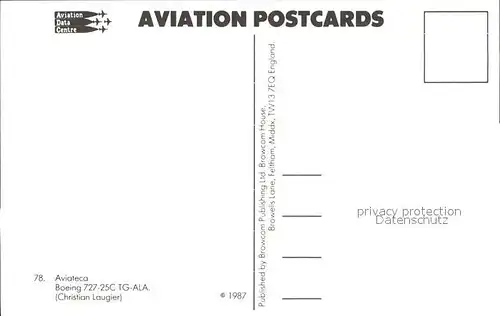 flugzeuge zivil Aviateca Boeing 727 25C TG ALA. Kat. Airplanes Avions