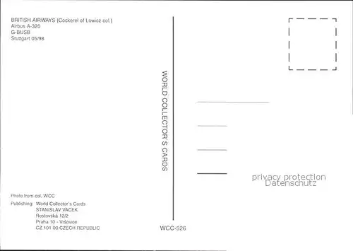Flugzeuge zivil British Airways Airbus A 320 G BUSB Stuttgart Kat. Airplanes Avions