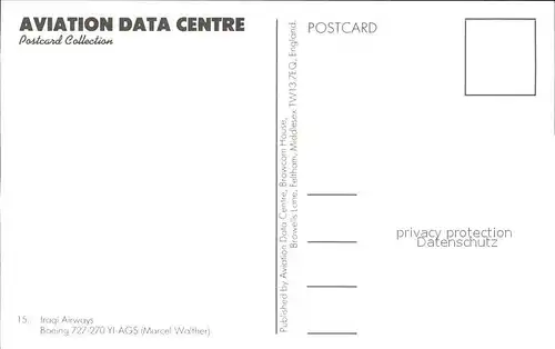 Flugzeuge Zivil Iraqi Airways Boeing 727 270 YI AGS  Kat. Airplanes Avions