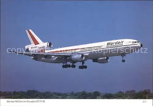 Flugzeuge Zivil Wardair McDonnell Douglas DC 10 30 Kat. Airplanes Avions