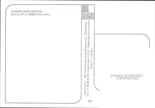 Flugzeuge Zivil EAS Europe Aero Service Boeing 727 F GGRR  Kat. Airplanes Avions