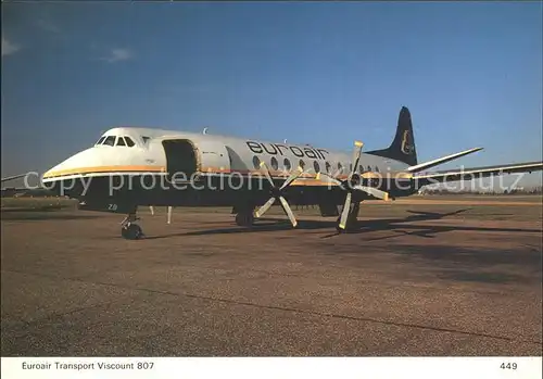 Flugzeuge Zivil Euroair Transport Viscount 807 Kat. Airplanes Avions