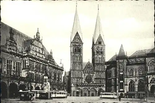 Strassenbahn Bremen Dom Rathaus Boerse  Kat. Strassenbahn