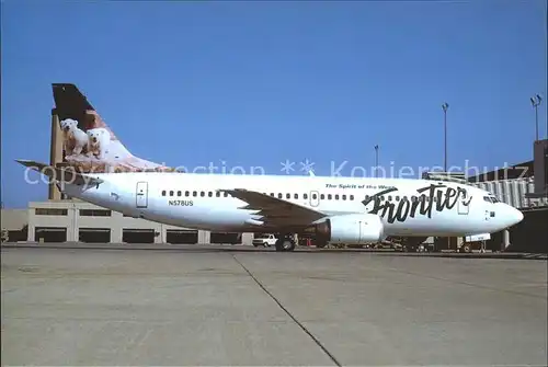 Flugzeuge Zivil Frontier Polar Bears Boeing 737 300 N578US c n 23257 1124 Kat. Airplanes Avions