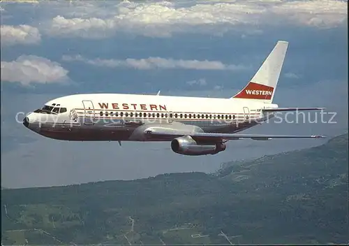 Flugzeuge Zivil Western Airlines Boeing 737 247 N4501W c n 19598 Kat. Airplanes Avions