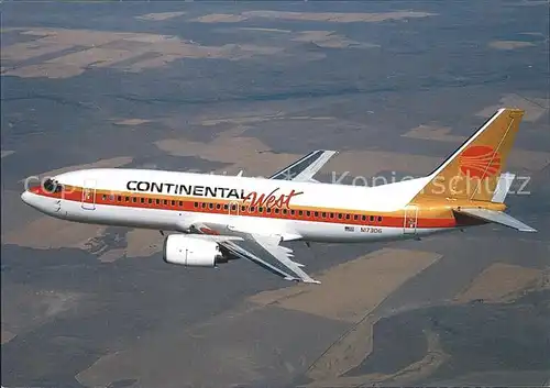 Flugzeuge Zivil Continental West Airlines Boeing 737 300 N17306 Kat. Airplanes Avions