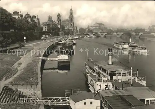 Dampfer Seitenrad Dresden Schiffsanlegestelle  Kat. Schiffe