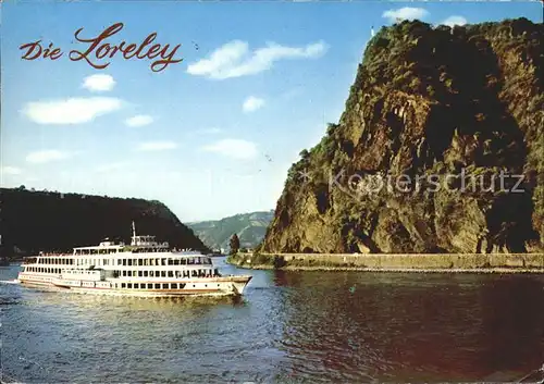 Motorschiffe Loreley Felsen Rhein  Kat. Schiffe