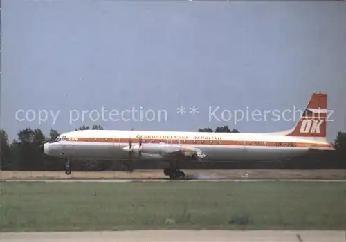 Flugzeuge Zivil Czechoslovak airlines Ilyushin IL 18 E OK PAI Bratislava Kat. Airplanes Avions