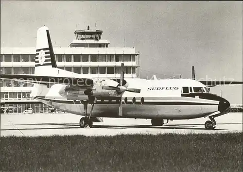 Flugzeuge Zivil Sudflug Fokker F 27 Propellermaschine  Kat. Airplanes Avions