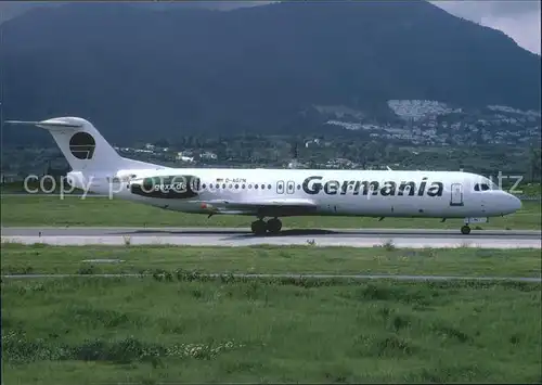 Flugzeuge Zivil Germania Fokker F 100 D AGPN Cn 11333 Kat. Airplanes Avions