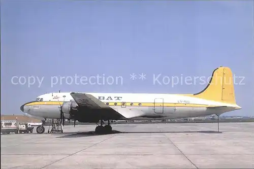 Flugzeuge Zivil B.A.T. Bergen Air Transport DC 4 LN MOB C N 27373 Kat. Airplanes Avions