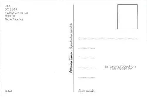 Flugzeuge Zivil U.T.A. DC 8 63F F GATO C N 46106 Kat. Airplanes Avions