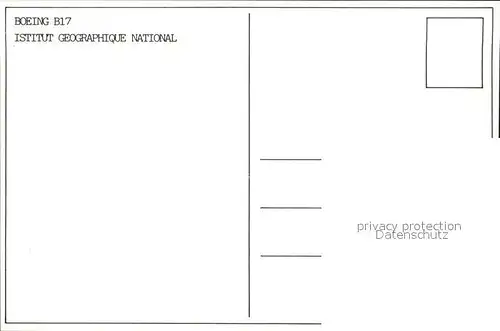 Flugzeuge Zivil Istitut Geographique National Boeing B17 Kat. Airplanes Avions