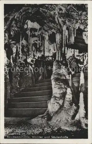 Hoehlen Caves Grottes Ruebeland Harz Baumannshoehle Waechter Saeulenhalle Kat. Berge