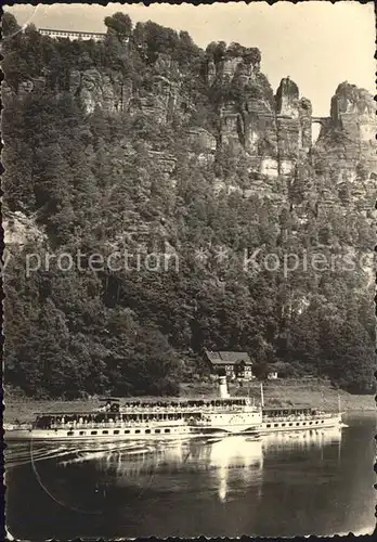 Dampfer Seitenrad Dresden Elbblick Basteibruecke Basteihotel Kat. Schiffe