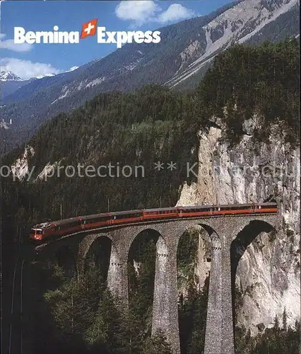 Eisenbahn Bernina Express Landwasser Viadukt Filisur  Kat. Eisenbahn