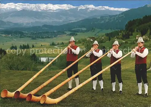 Alphorn AlphornblaeserScheidegg Allgaeu Hagspiel Bregenzer Wald  Kat. Musik