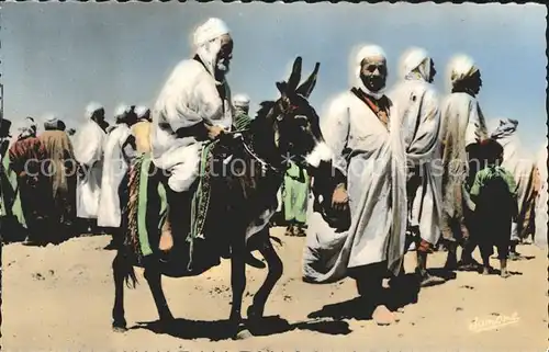 Scenes et Types Nr. 98 Ghardaia Mozabites au Marche Esel Kat. Typen