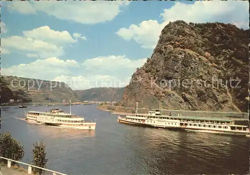 Dampfer Seitenrad Loreley Felsen  Kat. Schiffe