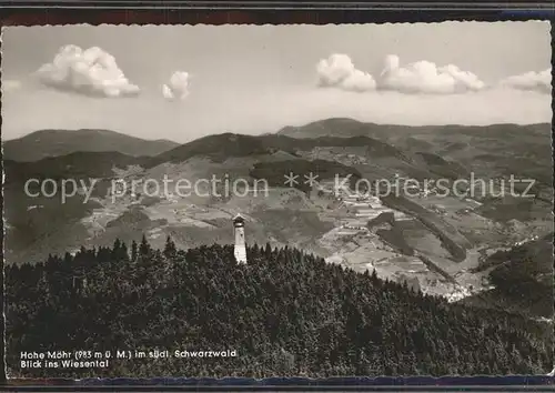 Schwarzwald Hohe Moehr Fliegeraufnahme mit Wiesental Kat. Regionales