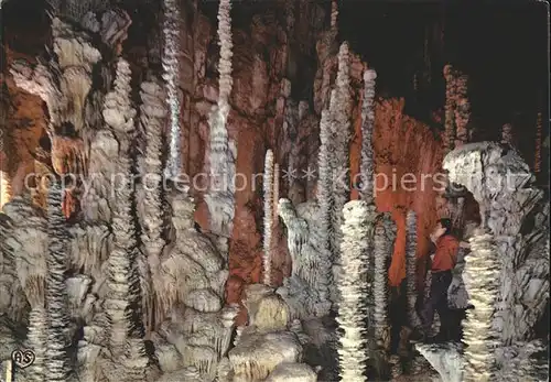 Hoehlen Caves Grottes Aven Armand Groupe de Stalagmites Foret vierge Kat. Berge