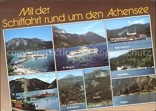 Motorschiffe Achensee Pertisau St. Benedikt Seespitz Buchau Scholastika Kat. Schiffe