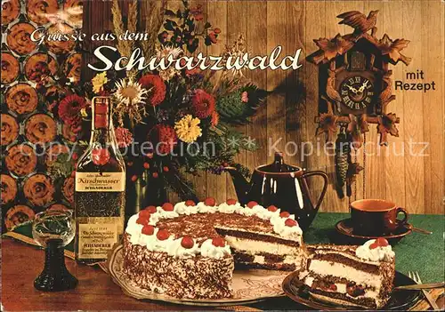 Uhren Kuckucksuhr Rezept Schwarzwaelder Kirschtorte  Kat. Technik