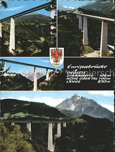 Bruecken Bridges Ponts Europabruecke Brenner Autobahn Nordkette Patscherkofel