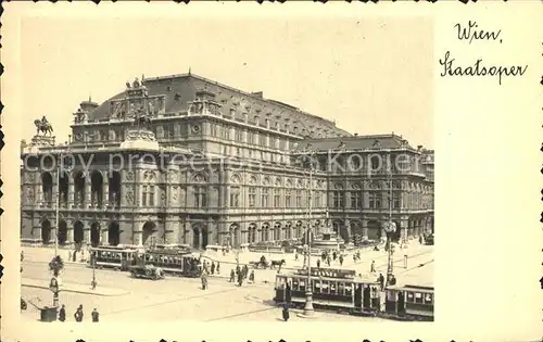 Opergebaeude Staatsoper Strassenbahn Wien Kat. Gebaeude