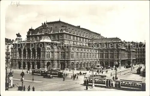 Opergebaeude Staatsoper Strassenbahn Wien Kat. Gebaeude