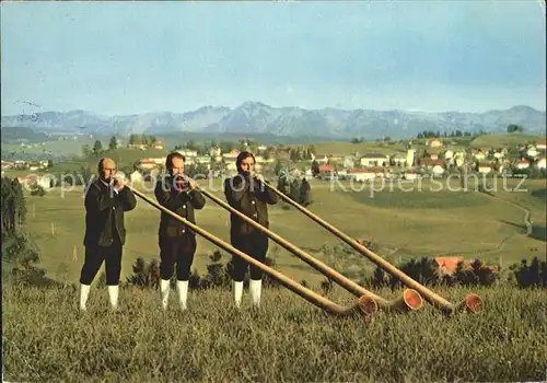 Alphorn Alphornblaeser Scheidegg Allgaeu Kat. Musik