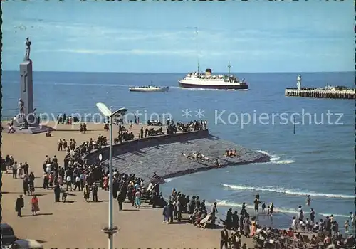 Faehre Digue Monument aux Gens de Mer Ostende Kat. Schiffe