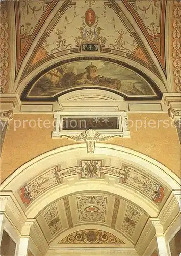 Opergebaeude Semperoper Dresden Oberes Vestibuel Zwingerseite Luenettenbild Goetz von Berlichingen Kat. Gebaeude