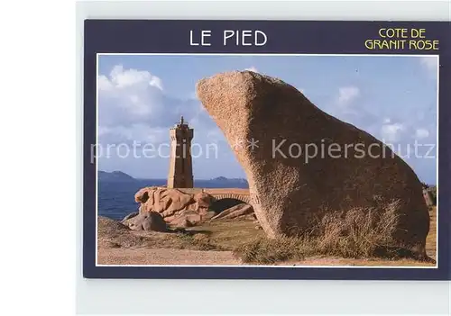 Leuchtturm Lighthouse Rocher du Pied Ploumanach Cote de Granit Rose  Kat. Gebaeude