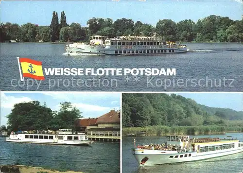 Motorschiffe Sanssouci Nedlitz Strandbad Ferch Weisse Flotte Potsdam  Kat. Schiffe