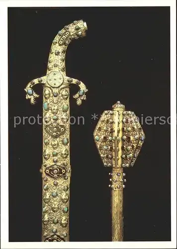 Militaria Pallasch Pusikan Tuerkise Rubine Nephrit 17. Jahrhundert / Militaria /