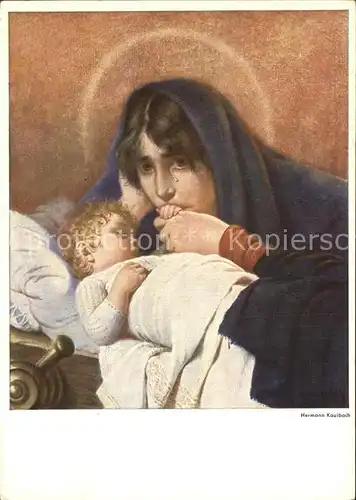 Kaulbach Hermann Mater Dolorosa  Kat. Kuenstlerkarte