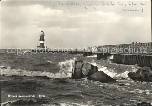 Leuchtturm Lighthouse Rostock Warnemuende Mole Kat. Gebaeude