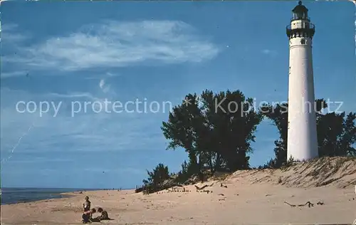 Leuchtturm Lighthouse Silver Lake Michigan  / Gebaeude /